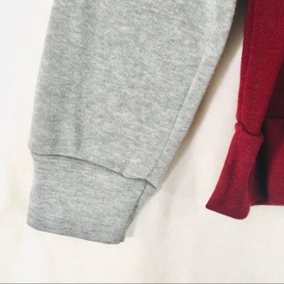 PST by Project Social T Sweatshirt Comfy Cozy Bunny Soft Maroon Grey Color Block - Picture 8 of 9